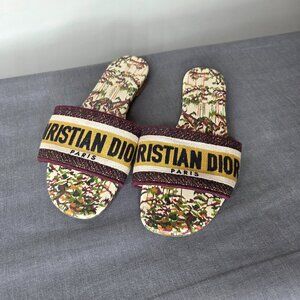 Women's - Dior Dway Slide Sandals EU 35.5 Floral Tapestry w/ Official COA